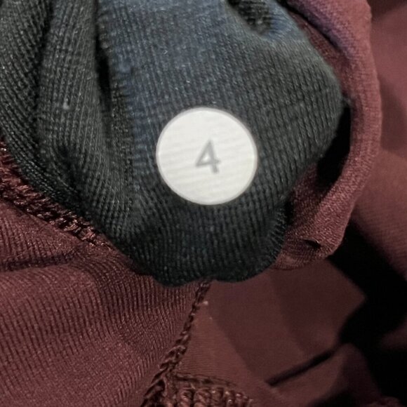 Lululemon High Times Tights Leggings Wrap Mesh in Bordeaux Worn w/Pilling Size 4 - Picture 7 of 9